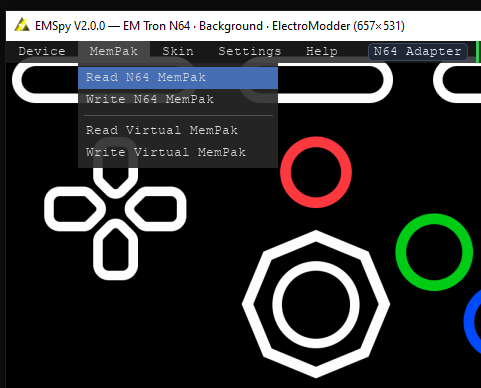 MemPak read and write operations